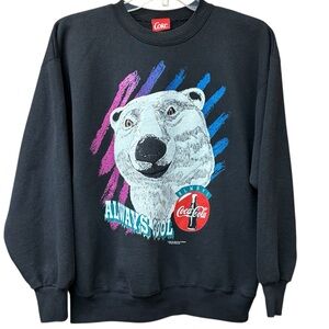 Vintage 90's Coca Cola "Always Cool" crewneck sweater with Polar Bear, large